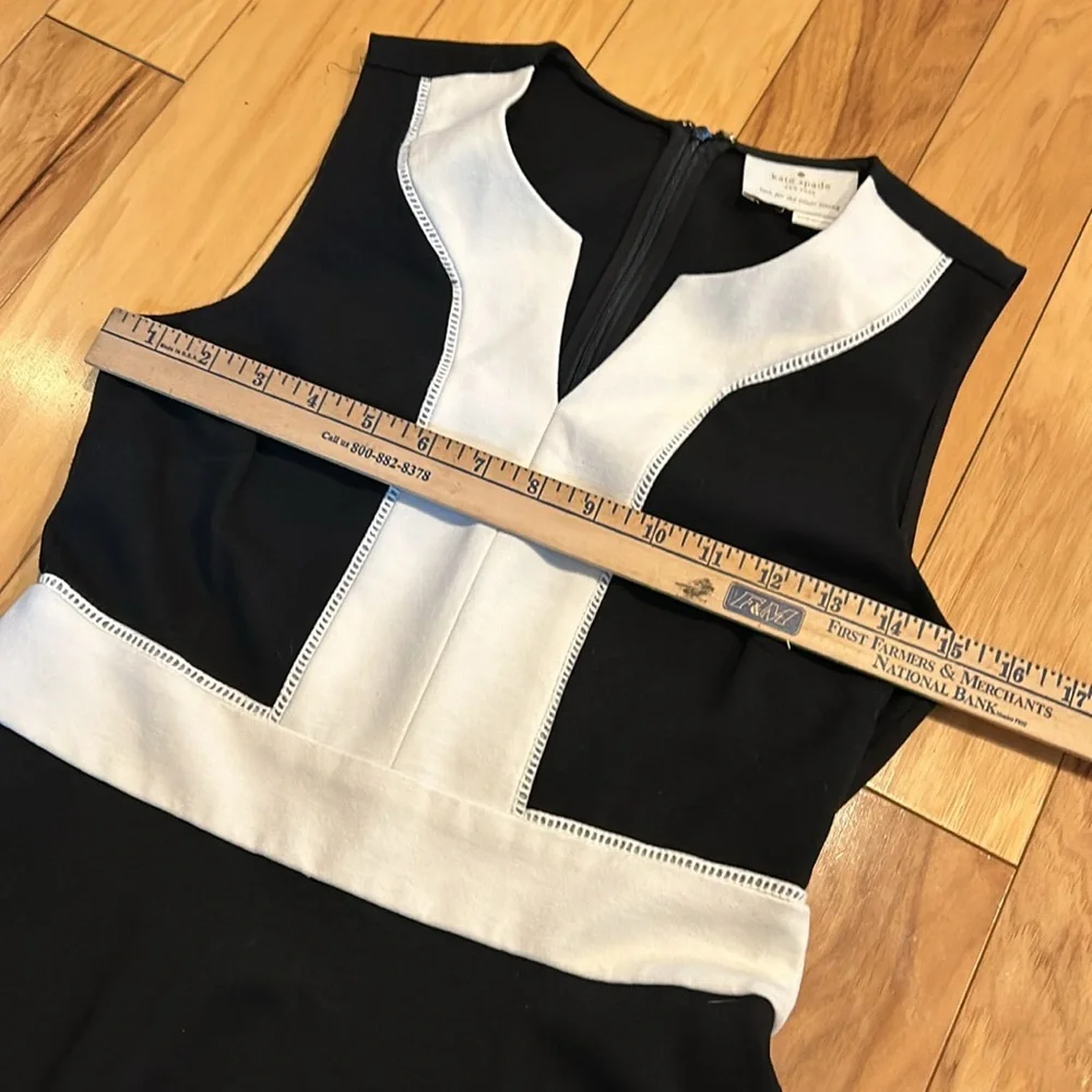 Kate Spade Black and White Colorblock Ponte Women’s Knit Dress